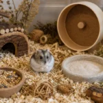 Джунгарский хомяк в просторной клетке